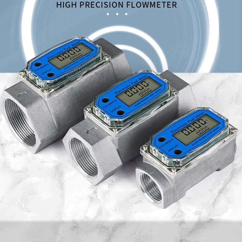 Digital Liquid Flow Sensor Meter 1in/2in/2.5in/3in Turbine-Water Fuel Flow Meter