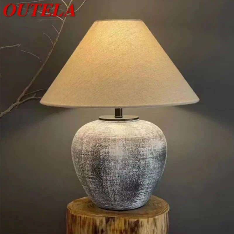 

OUTELA Contemporary CeramicTable Lamp Creativity Living Room Bedroom Study Hotel Homestay engineering Desk Light