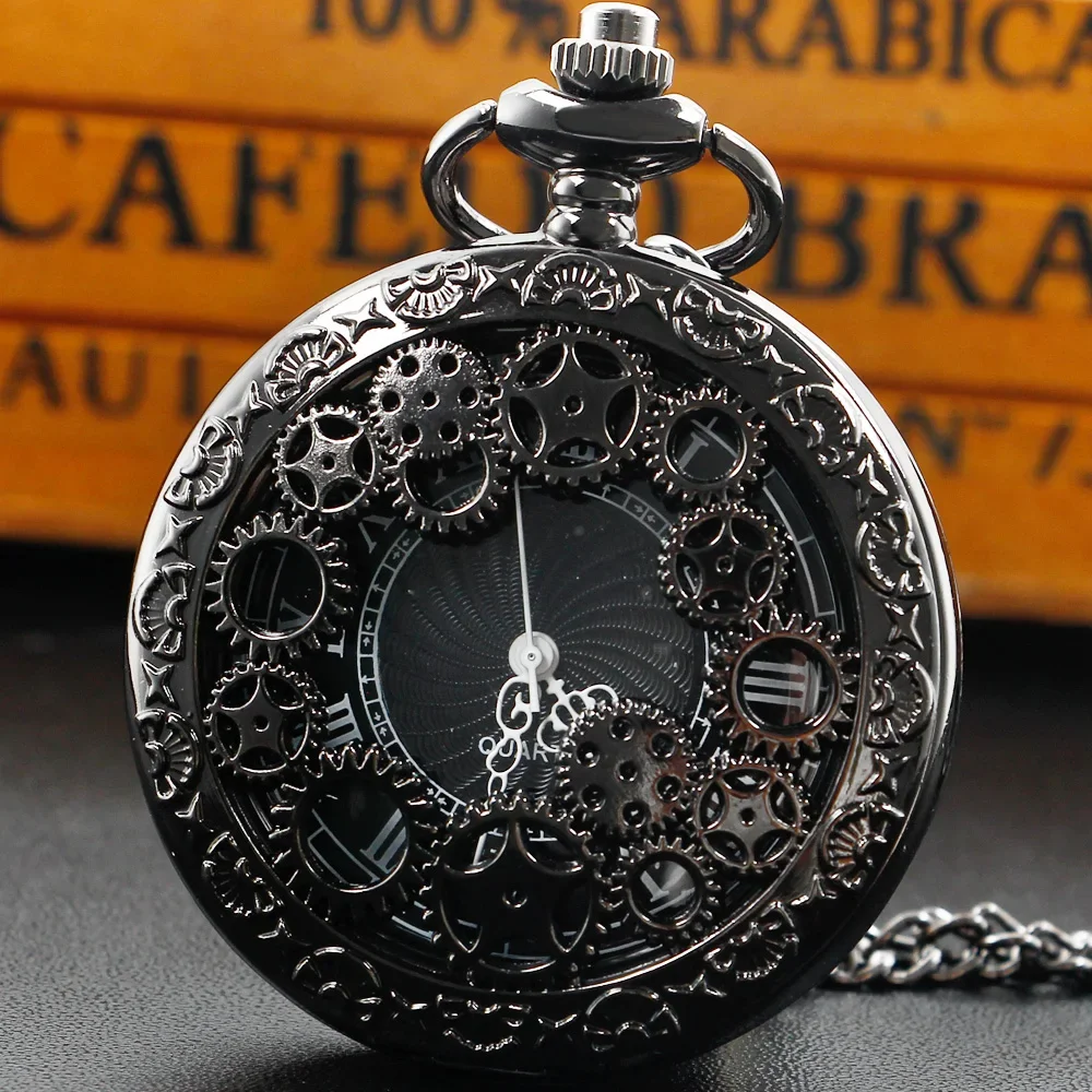 Orologio da tasca vintage in rame con apertura a scatto, collana con ciondolo al quarzo, elegante orologio stile Steampunk, regalo perfetto per uomini e donne