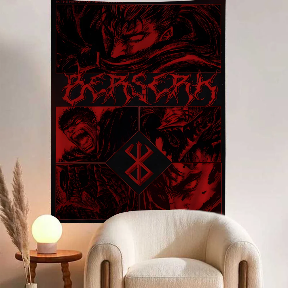 Anime Berserk Hanging Bohemian Tapestry Hanging Tarot Hippie Wall Rugs Dorm Japanese Tapestry