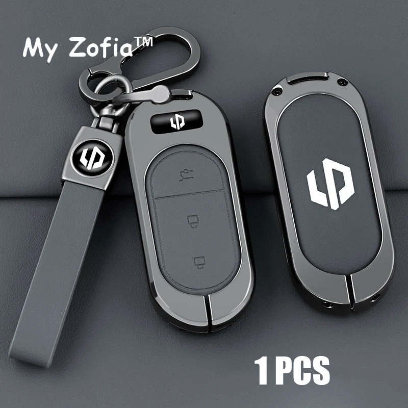 Funda de cuero de aleación de Zinc para llave de coche, para Leapmotor S01 C11 C10 C16 C01, funda para mando a distancia, llavero, soporte de anillo, accesorios Fob