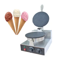 Commercial Crispy Egg Roll Maker Omelet Sandwich Iron Crepe Baking Pan Waffle Ice Cream Cone Baker Stroopwafel Syrup Iron Plate