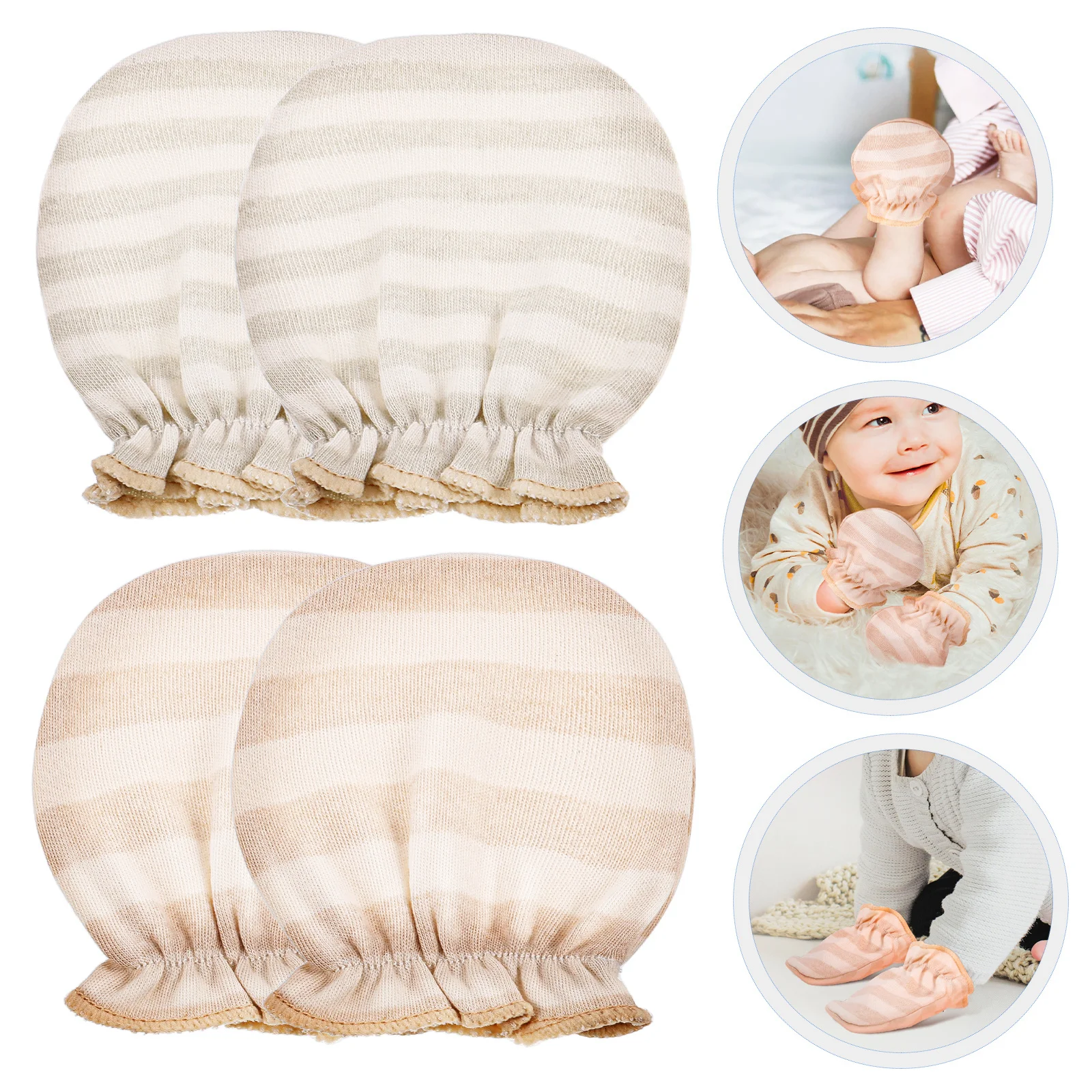 2 pary ciepłych rękawiczek dla niemowląt, bawełniane, oddychające, chroniące przed zadrapaniami, dla dzieci z delikatną skórą, styl unisex