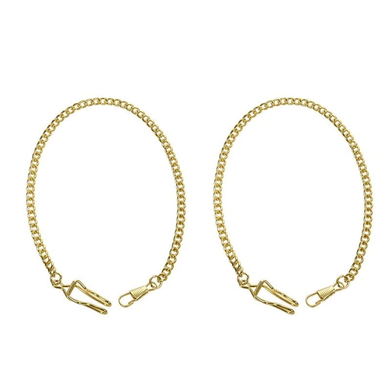 2X Retro Antique Vintage Pocket Watch Chain Gold