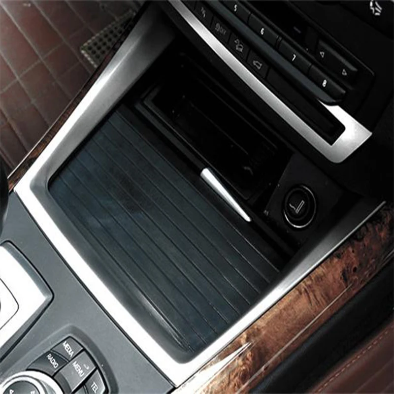 Car Styling Center Console Water Cup Holder Cover Frame Decoration Trim For BMW X5 X6 E70 E71 Interior Sticker Auto Accessorries