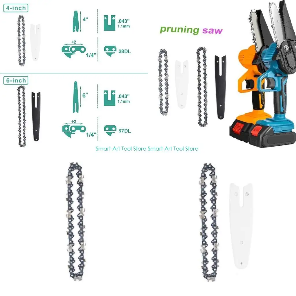 

E1PB Mini Chainsaw 4/6 Inch Chain Guide Handheld Small Chainsaw Handheld Chainsaw for Garden Bush Tree Branch Pruning Shears