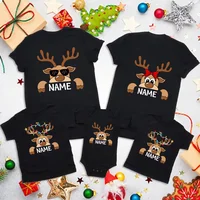 Custom Family Name Clothes Personalized Christmas Family Shirt Christmas Reindeer Print Father Mother Kids T-shirt Baby Romper 2