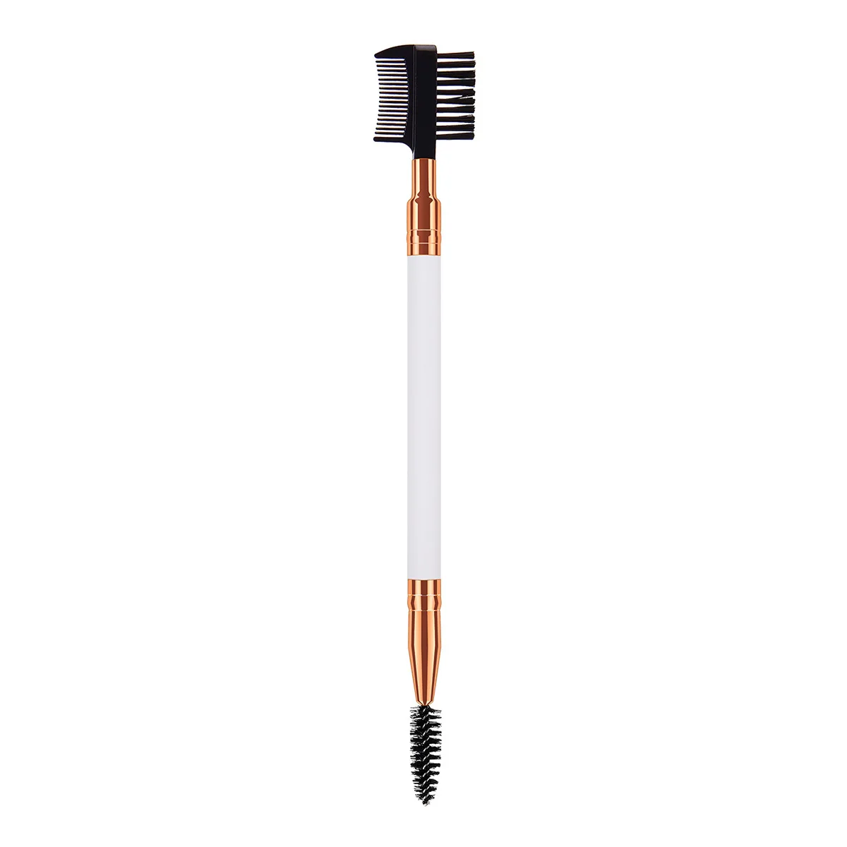 Juego de maquillaje profesional para mujer, cerdas de nailon con mango de madera, cepillo de doble punta para pestañas y cejas