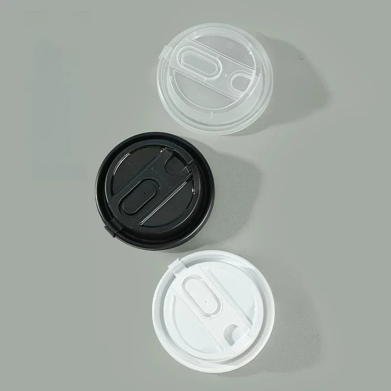 Paper Plastic Universal U-shap Integrated Cover Cold and Heat Resistant PP Cup Cap Prevent Spillage Design Coffee Shop Supplies