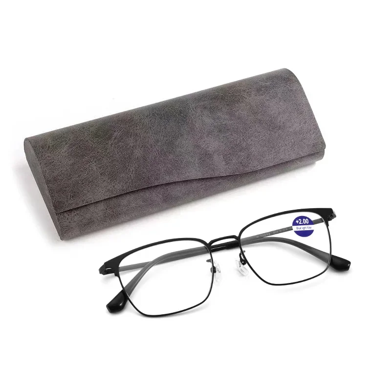 Fashionable Business Men's High-definition Resin Coated Anti Blue Light Reading Glasses with Optional Degrees