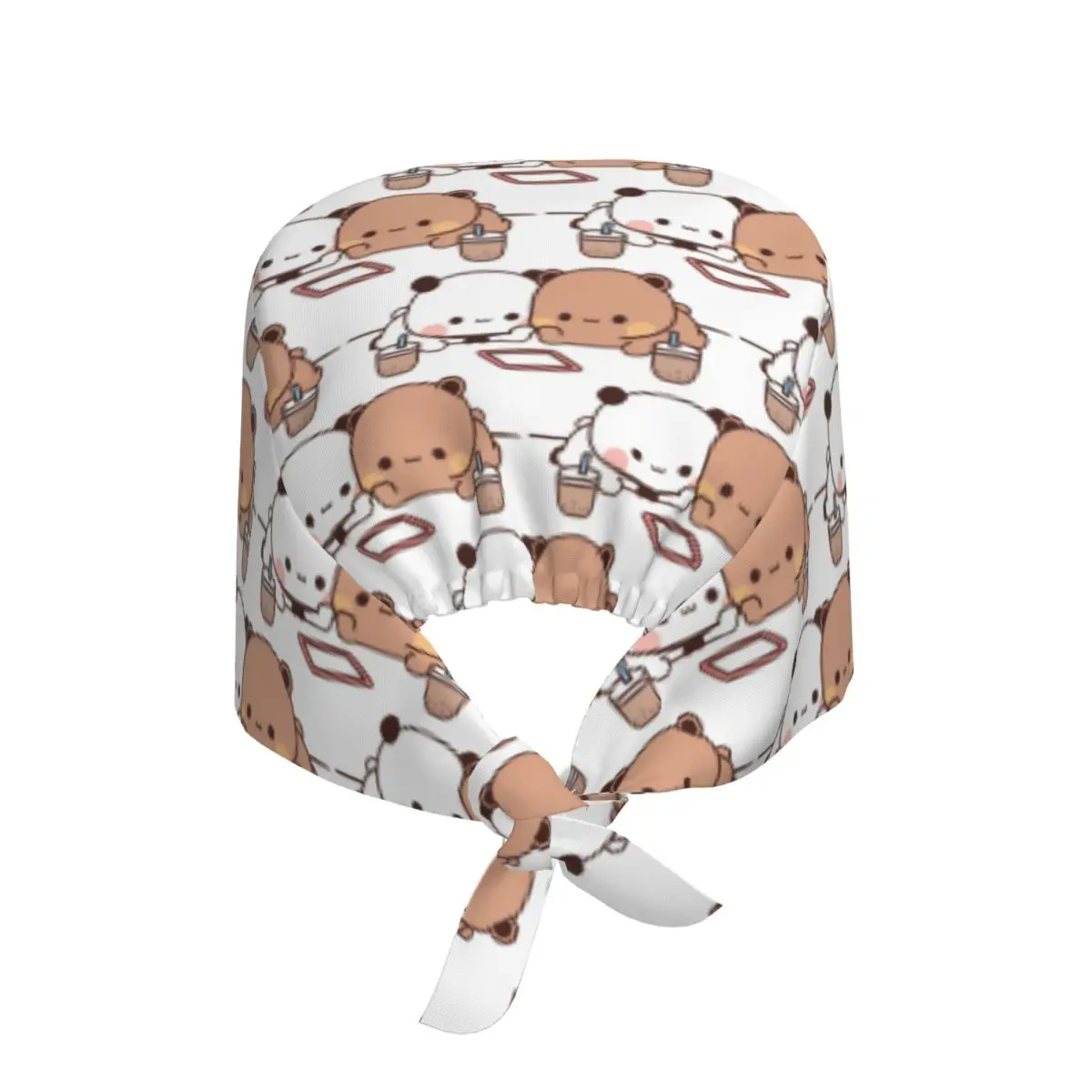 Bubu Dudu Panda And Brownie Bear Couple Working Cap Surgical Hats Women Men Operating Room Cap Operator Hats Lab Works Hat