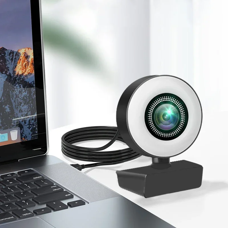 

Shooting Full HD Webcam With Ring Fill Light Microphone Webcam 1080P Mini Camera USB Live Broadcast For Youtube PC Laptop Video