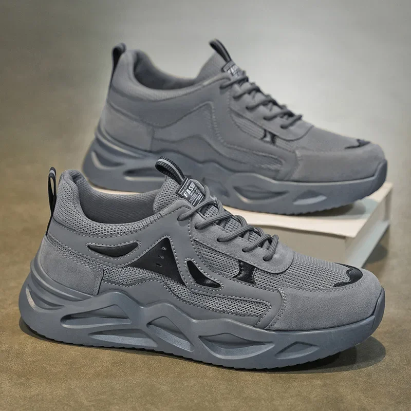 

Sneakers Men Running Shoes Anti Slip Outdoor Sport Shoes Fashion Comfortable Breathable Mesh Thick Soled Lace Up Casual Shoes