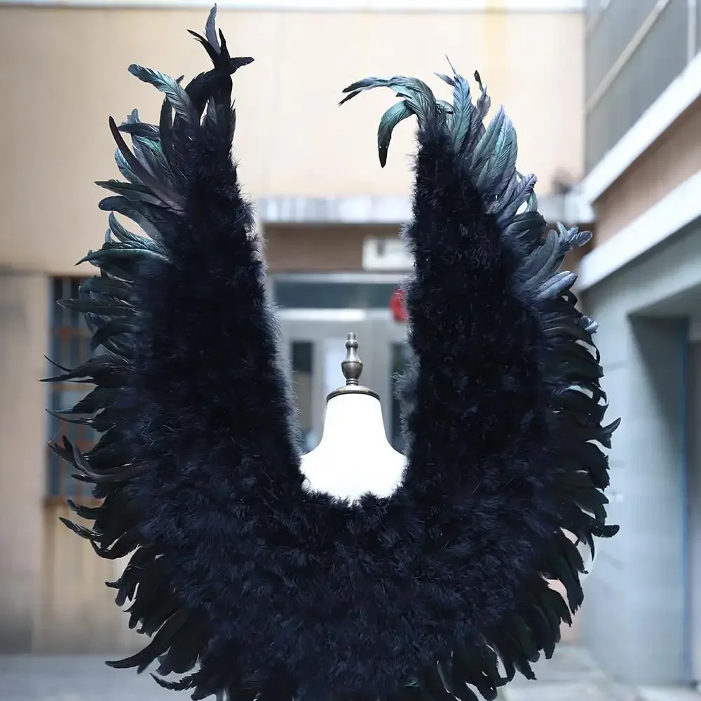 

Black Wing Feather Fairy Photo Portrait Photography Travel Performance Props Bar and Nightclub Fashion Show