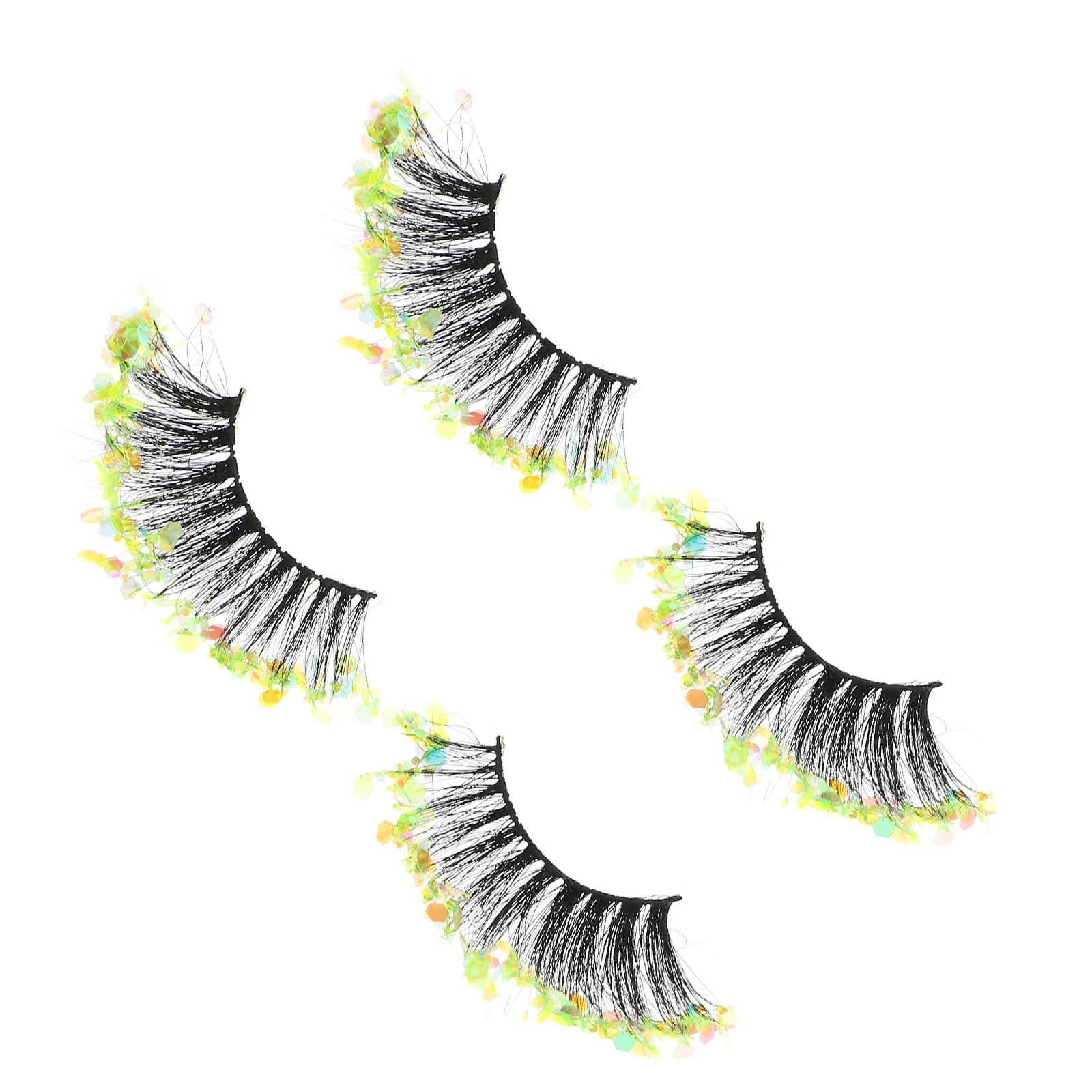 

2Pairs 3D Sequins False Eyelashes Fashion Eye Decors Realistic Makeup Sequins Lashes Fake Eyelashes