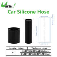 UXCELL 22mm-80mm ID 100mm Length 0 Degree 4mm Thicknesses Black Car Silicone Hose Coolant Hose Universal Corrosion resistant