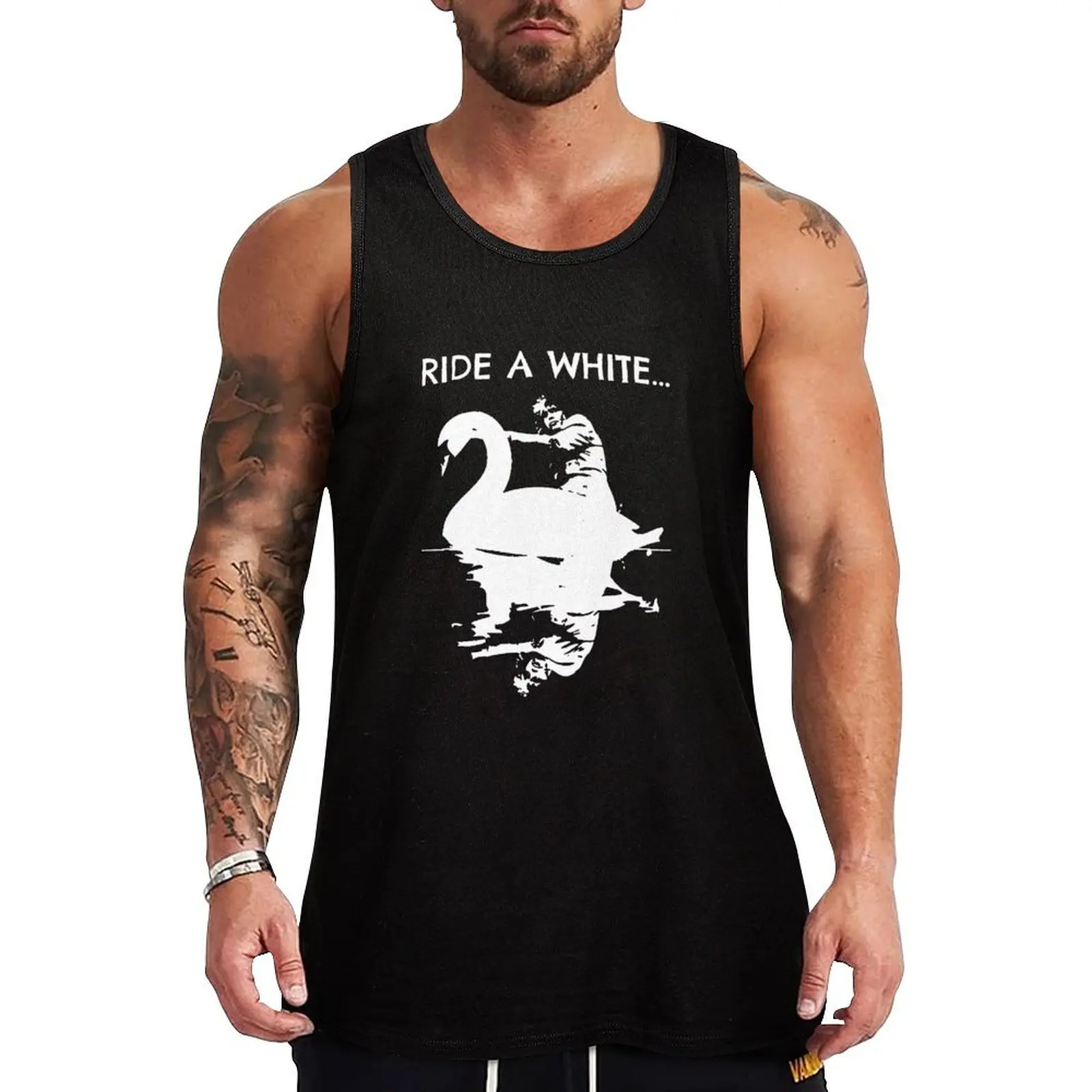 Márc Bólán Ride A White Bolan Swan Tank Top Work Casual Tank Top Durable Sleeveless Top