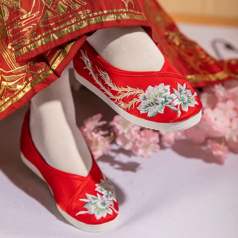 

CY251 2024 Spring New Antique Cloth Shoes Adult Tang Style Shoes National Style Red Hanfu Shoes