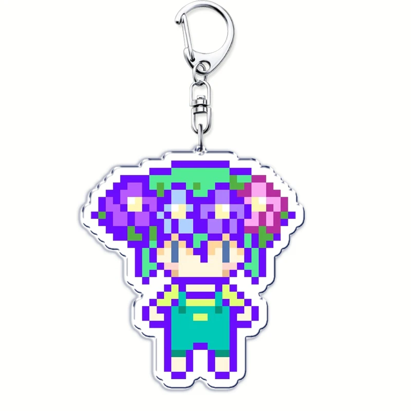 Game Anime Omori Pixel Keychain Figures Basil Kel Sunny Pendant Keyring Chain Accessories Bag Men Women Gift Accessories Jewelry