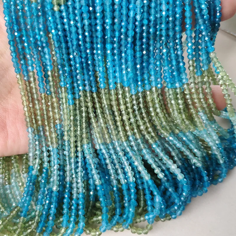 Apatite roundelle faceted 2.8mm  for DIY jewelry making  loose beads FPPJ wholesale beads nature 32cm