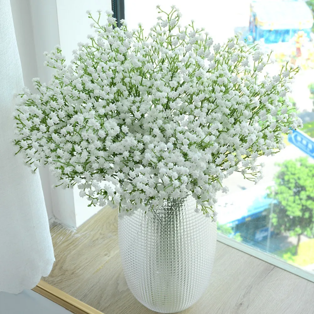 White 60cm Babies Breath Artificial Flowers Plastic Gypsophila DIY Floral Bouquets For Handmade Wedding Party Home Decoration - view 4