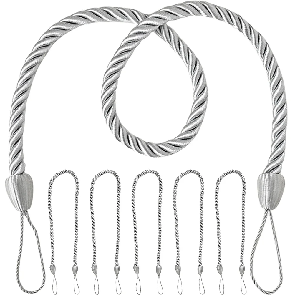 

6 Pcs Curtain Tie Rustic Curtainfastener Decoration Buckle Straps Back Rope Rural