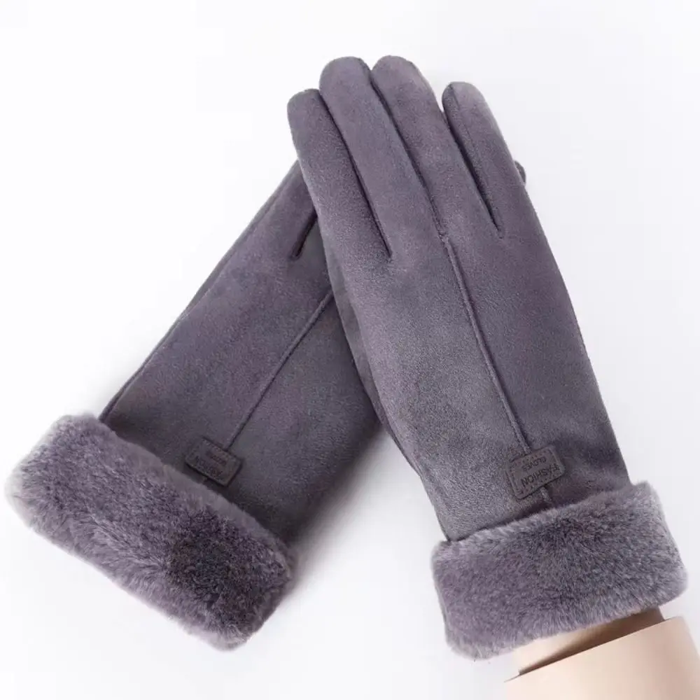 Guantes suaves y cálidos para invierno, forro polar para mantener el calor, guantes para pantalla táctil, manoplas a prueba de frío y viento para ciclismo de invierno