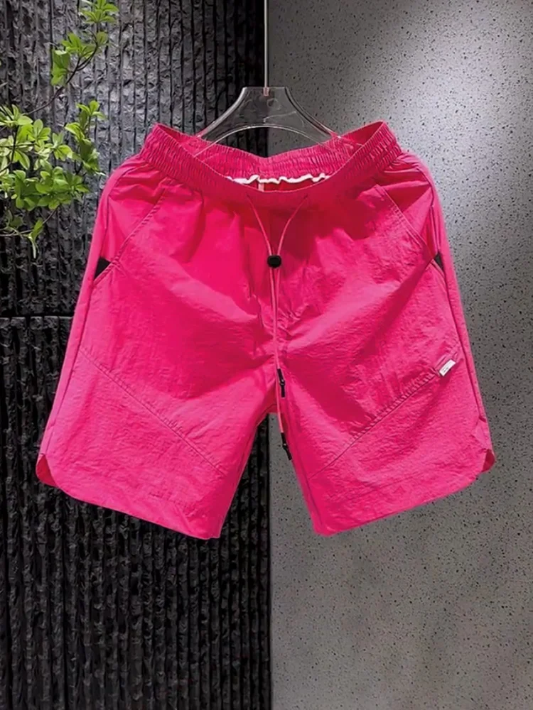 

Summer Versatile Thin Five-Color Dopaamine Beach Shorts Men Casual Sports Loose Breathable Quick Dry Youth Polyester Fi...