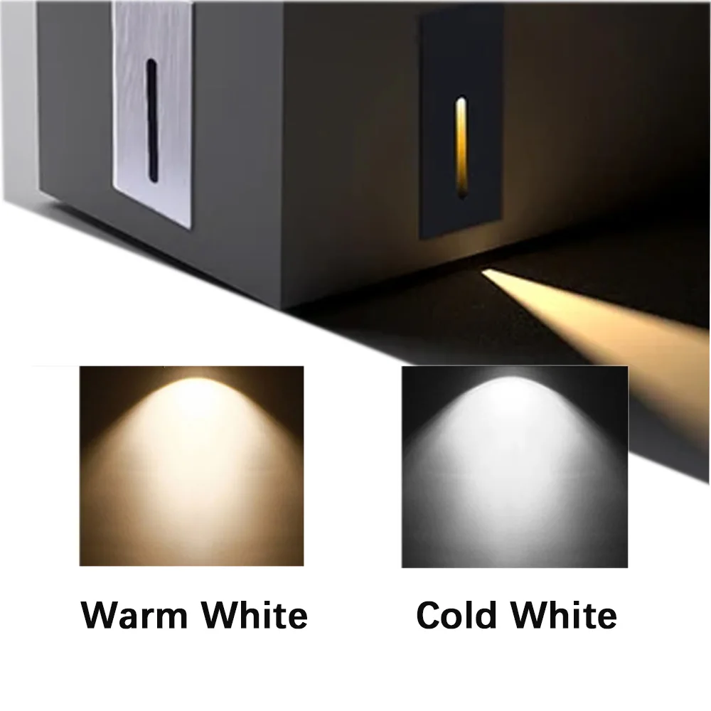 

Led Recessed Wall Lamps 3W Aluminum Embedded Step Lights Interior Wall Light Use for Stairway Lighting Living Room Decoration