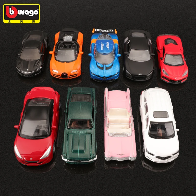 Bburago 1:64 AUDI A6 Avant R8 Ford Ranger Mustang GT Peugeot RCZ Acura MDX Diecast Toy Vehicle Car Toy For Children Kid Gift