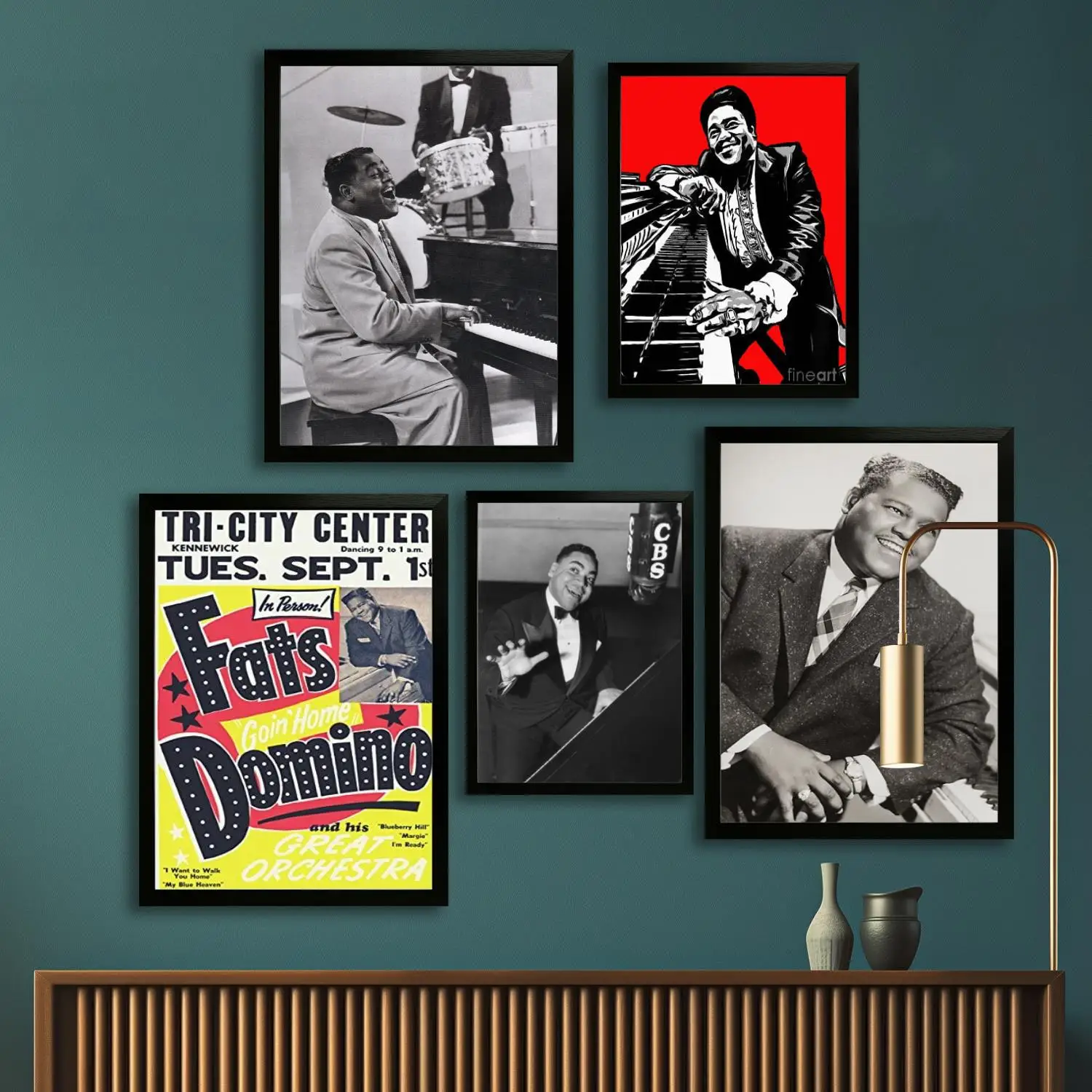 Fats Domino Canvas Art Poster and Wall Art, Picture Print, Modern Family Bedroom Decor, Posters,Decorative painting