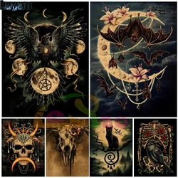 DIY Diamond Painting Gothic Bat Black Cat Skeleton full Diamond Embroidery Witch Night Curse Cross Stitch mosaic Wall Art decor