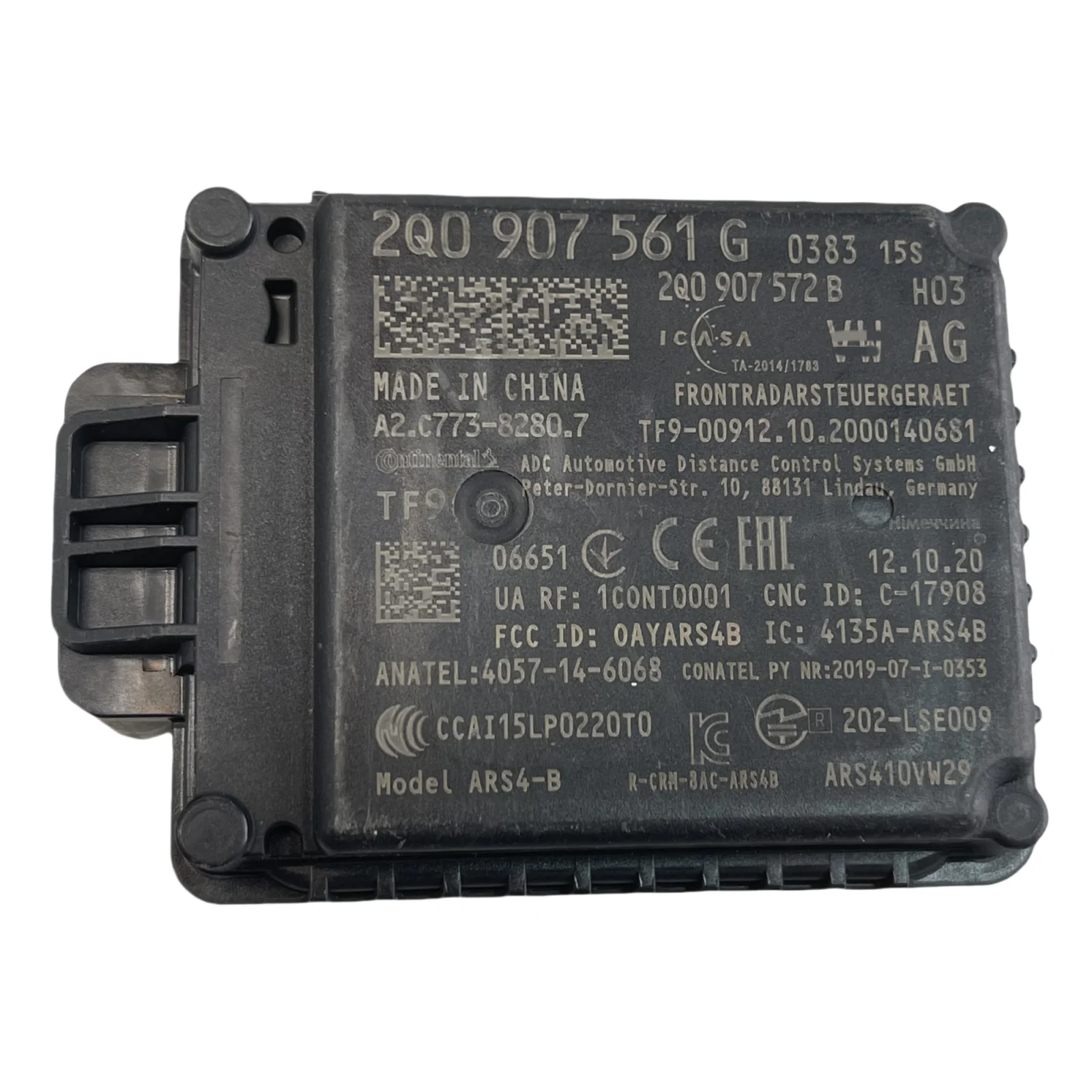

Continental Front Radar Sensor 2Q0907561G 2Q0907561P fits Volkswagen Seat Skoda