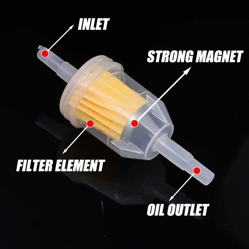 Filtro de Gas/combustible Universal en línea, accesorio para cortacésped, motor pequeño, 6MM-8MM, 1/4 \