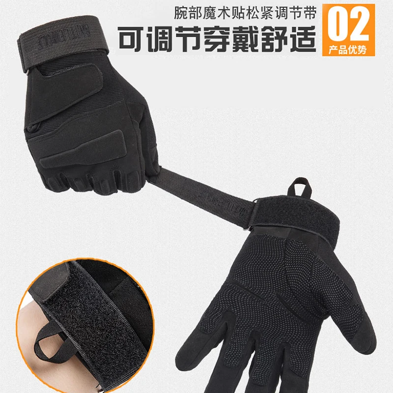 Glove Men\'s Tactical Special Forces Black Eagle Autumn and Winter Thin Suede Warm Sports Fitness Anti slip Durable Motorcycle Ri