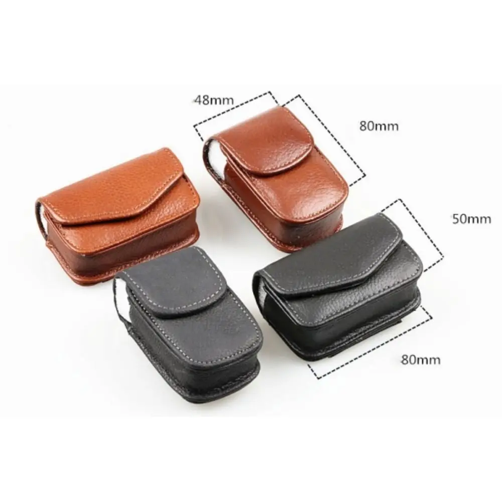 Classic Belt Wearable PU Leather Glasses Case Men Portable Leather Folding Glasses Storage Box Women multi-functional Bag