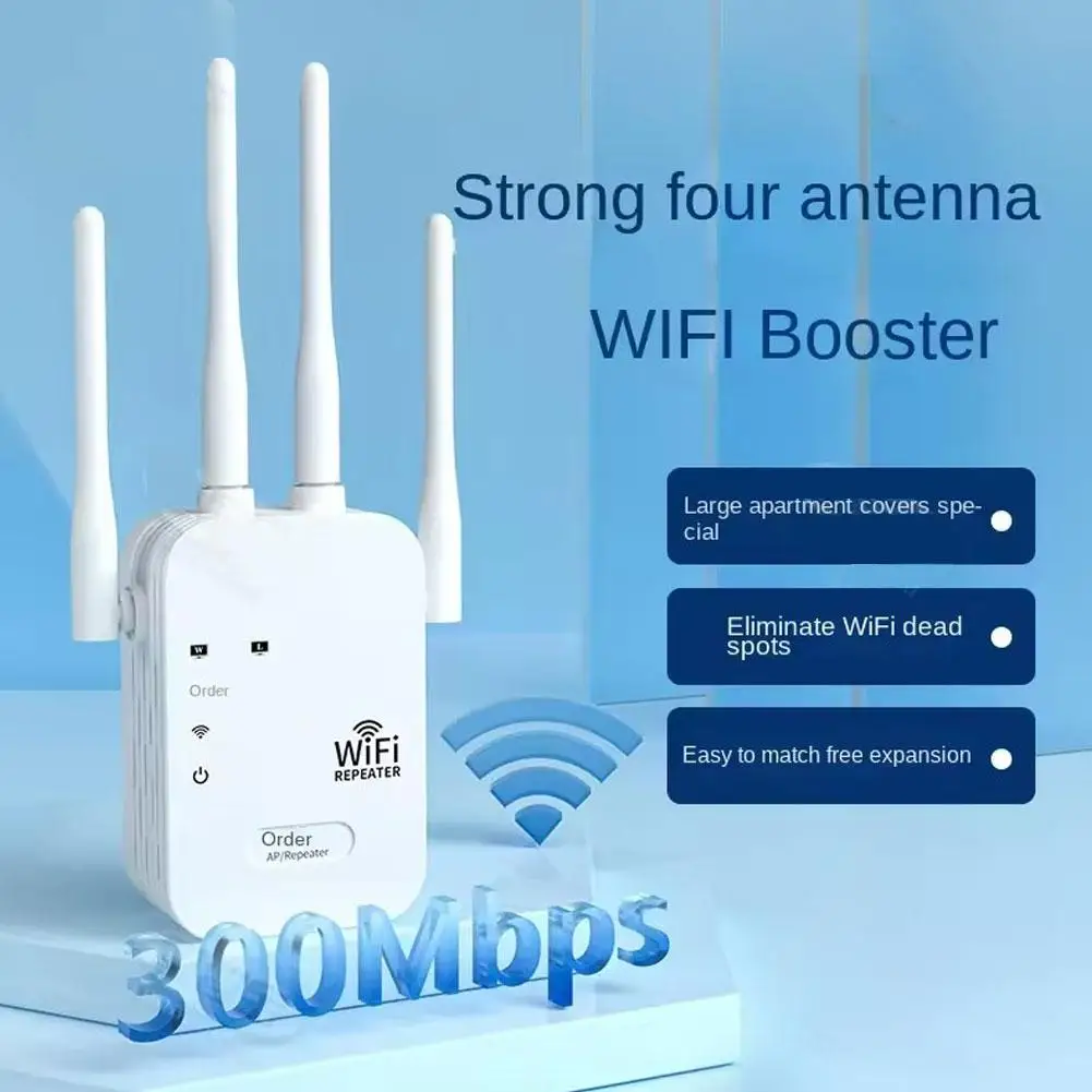 เครื่องขยายสัญญาณไวไฟ ตัวขยายสัญญาณไวไฟ 6 เสาอากาศ กำลังสูง 1200Mbps 5.8GHz/2.4GHz บูสเตอร์แบนด์คู่ สำหรับใช้ในบ้าน ทะลุกำแพงได้ O4C4