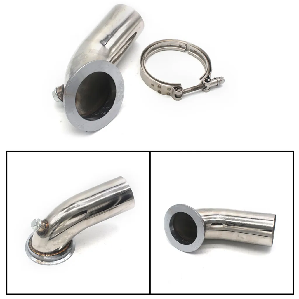 Turbo Exhaust Downpipe Elbow Stainless 90 Degree with V Band Flange Clamp for HY35W HX HE351 Upgrade