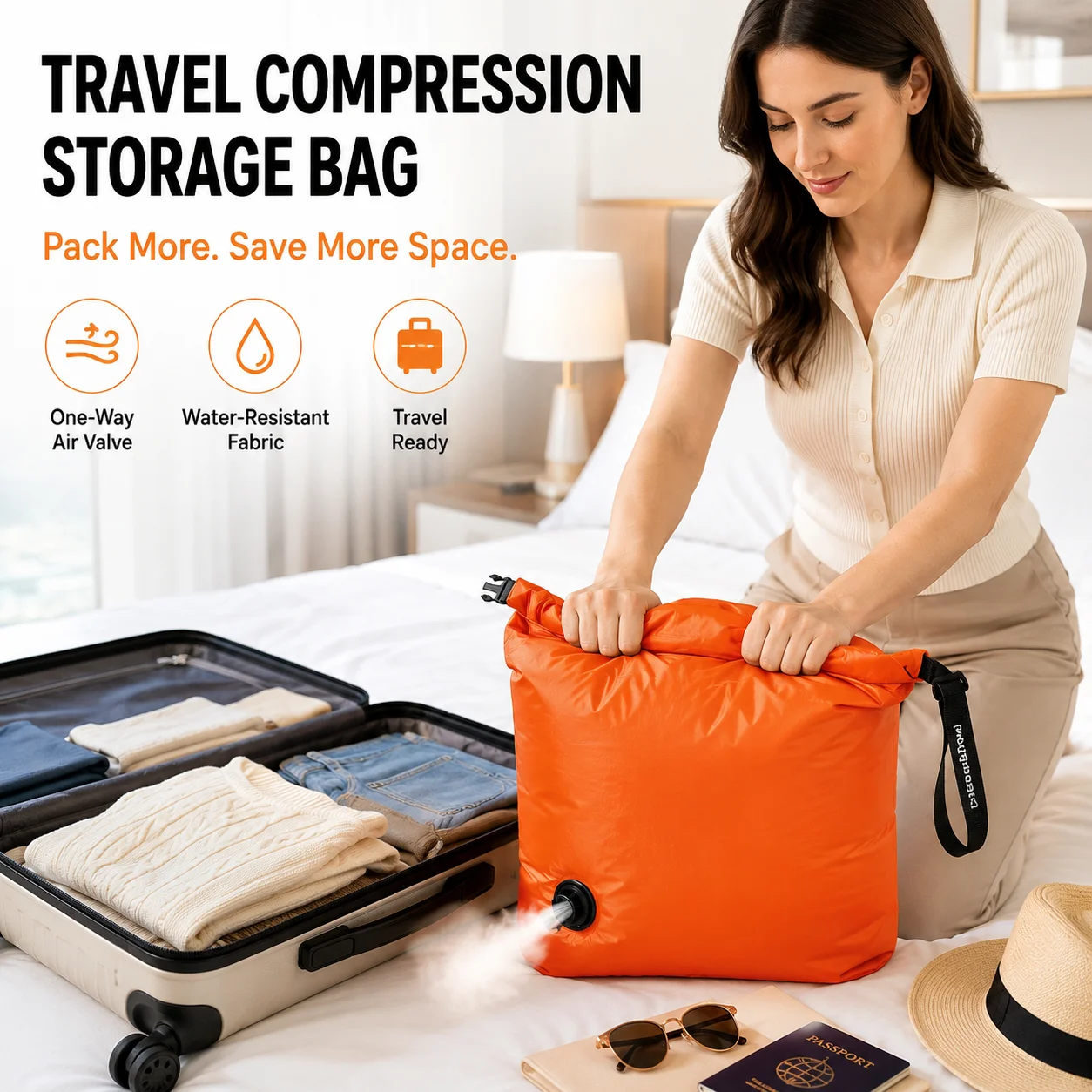 

Travel Compression Clothes Storage Bag Portable Luggage Organizer Dustproof Packing Bag Space Saving