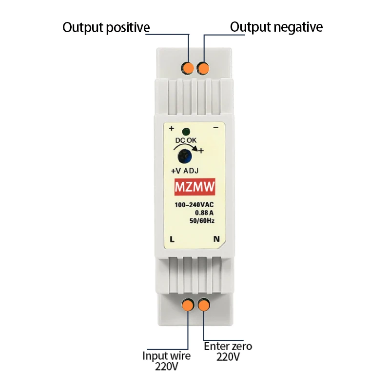 MZMW 15W 12V 1.25A 24V 0.63A 100-240V AC a DC alimentatore Switching su guida Din ultrasottile smps industriale DR-15-12 DR-15-24