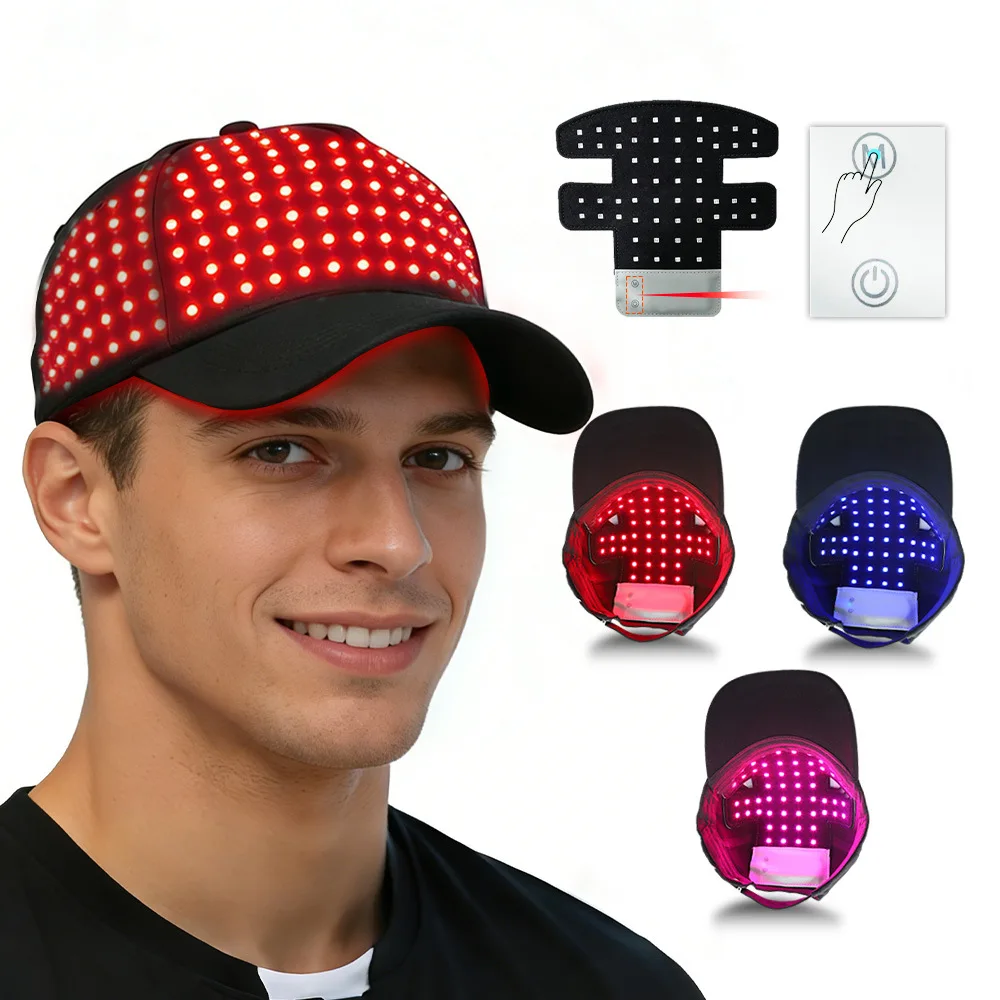 

4 Mode 56pcs LEDs Infrared Hair Growth Flat Cap Red Light Therapy Removable Pad Rechargeable Hat Cap Anti Hair Loss Scalp Relax