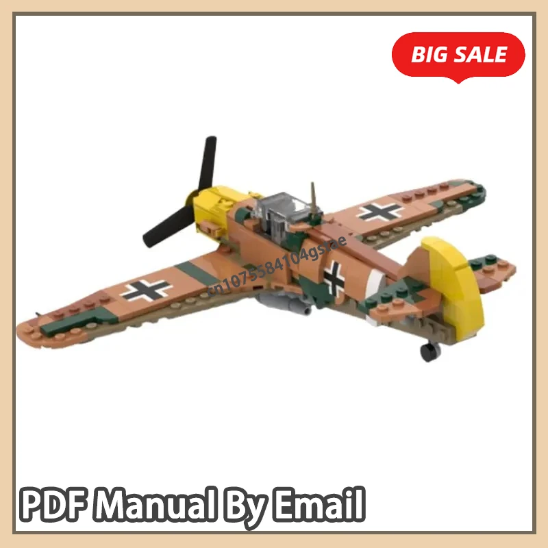 

Messerschmitt Bf 109 E-7 Trop 289 шт., сборка мелких частиц, строительные блоки, модель самолета, подарочный набор игрушек