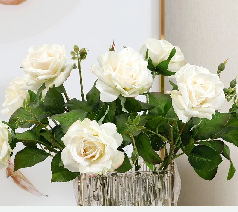 10 Stück Feuchtigkeitsspendende Rosenblumen, Künstliche Blumen mit Echtem Touch, Rosenstrauß, Hochzeitsdekoration, Kunstblumen, Heim- und Partydekoration, Floristik – Detail 4