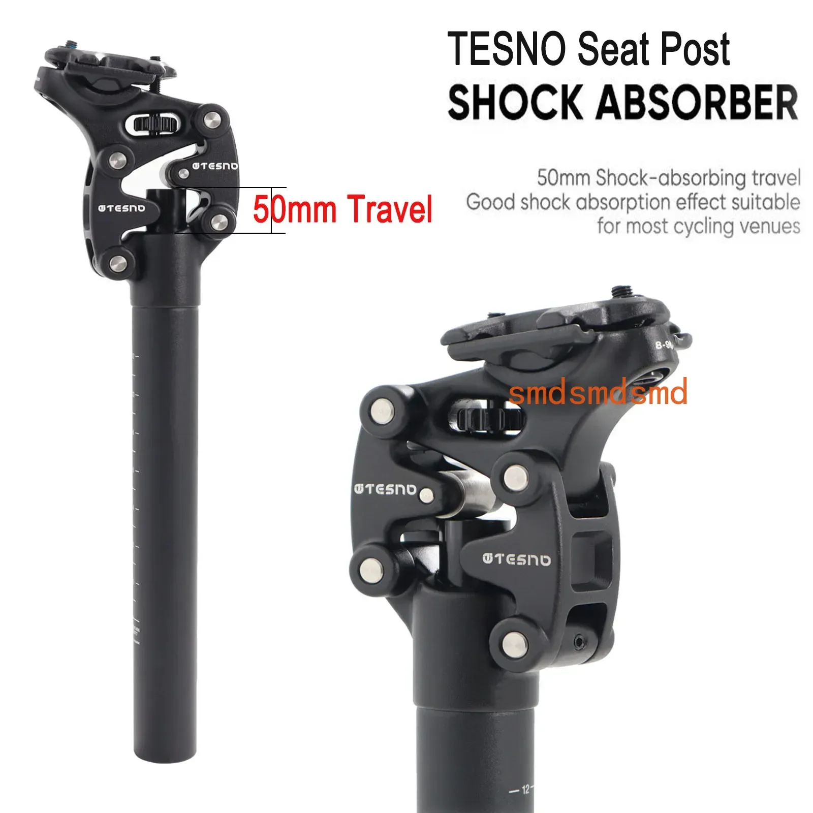 Bike Seatpost With Shock Absorber 27.2/30.9/31.6mm Mtb Bicycle Seatpost Suspension Four Link Bicycle Saddle Tube 350mm