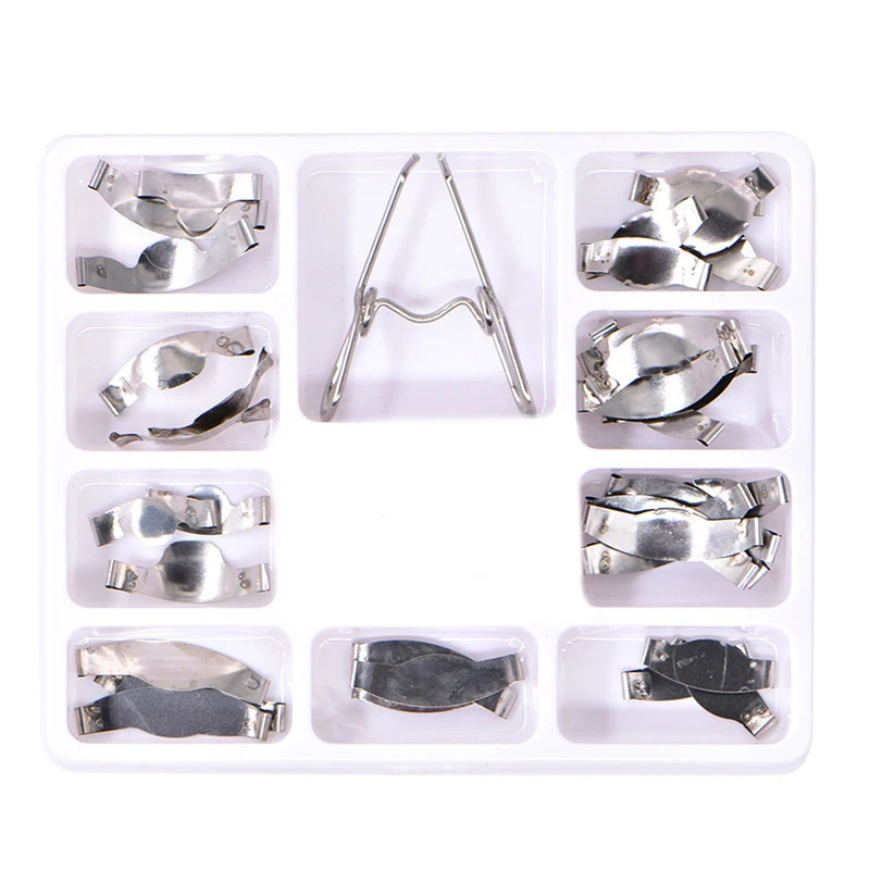 Dental Matrix Sectional Contoured Metal Matrices Dental Matrix with Spring Clip Delta Ring Clamp Wedges Kit No.1.398 No.1.330