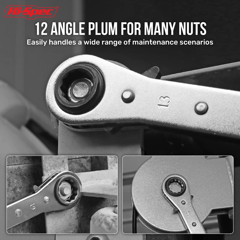 Imagem -04 - Hi-spec-ratchet Wrench Grupo Multi Combination Tool Double Box Chave Hexagonal Tamanhos de Cabeça Porca Ratchet em 1