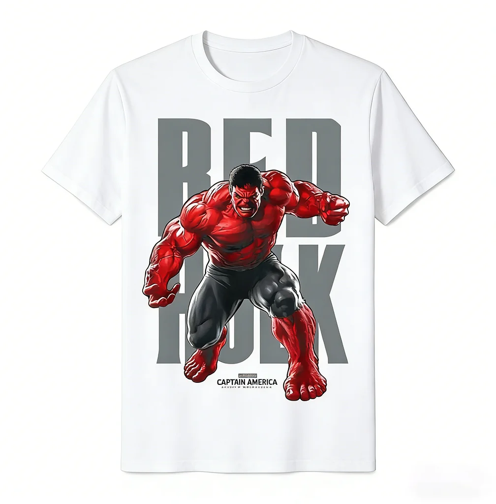 Camiseta Gráfica de Hulk Rojo para Hombre, Algodón Premium, Diseño Audaz, Perfecta para Fans de Cómics, Uso Casual, Ajuste Cómodo, Color Negro
