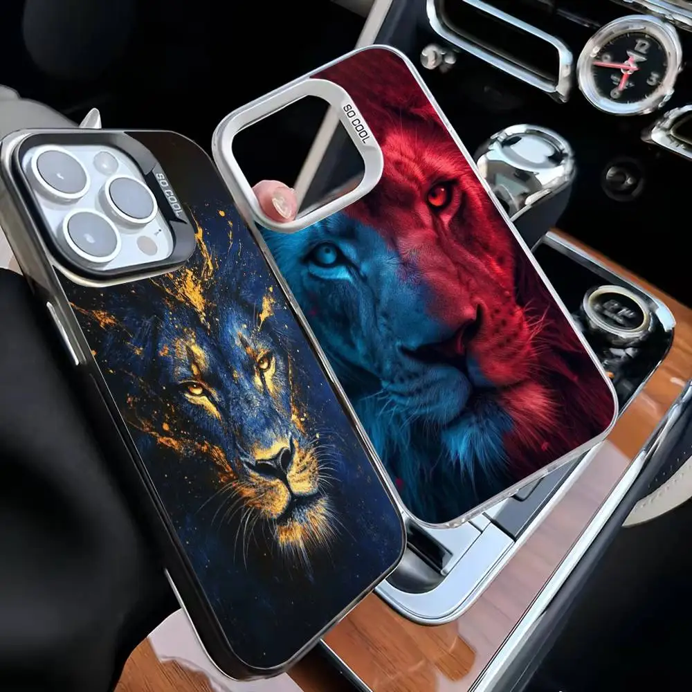 

Majestic Lion Phone Case For iPhone 16,15,14,13,12,11,Mini,Pro,MAX Black Matte Shockproof Cover