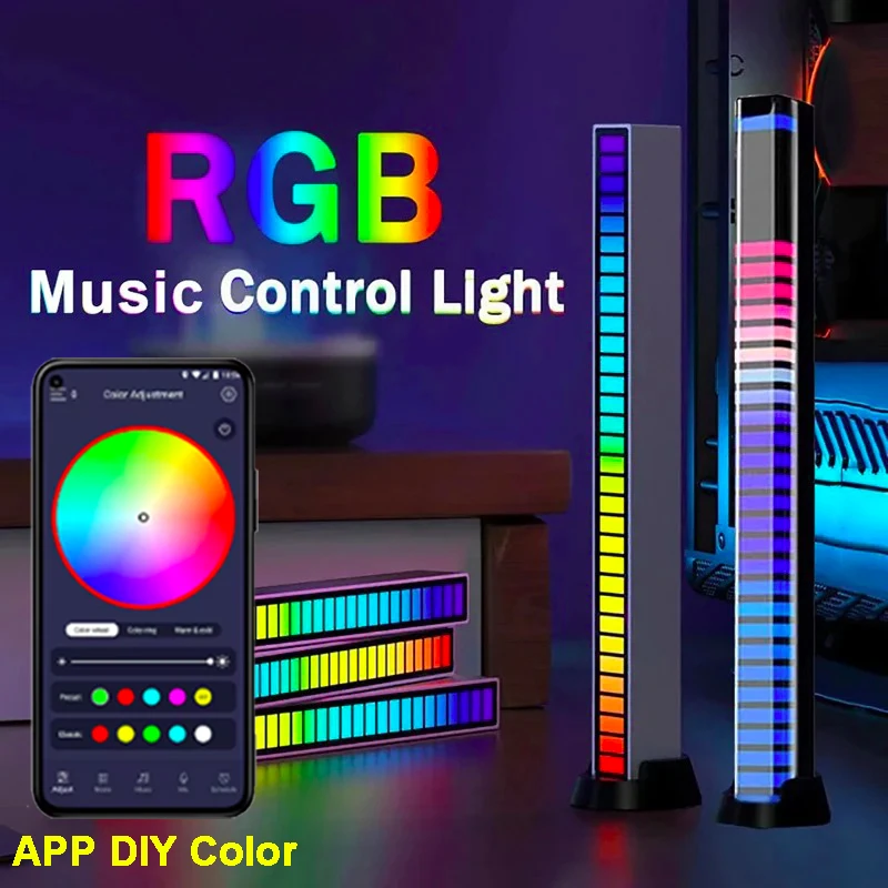 Smart RGB Light Bar LED Light Music Rhythm Ambient Pickup Lamp With App Control For TV Compute Gaming Desktop Decoration Party