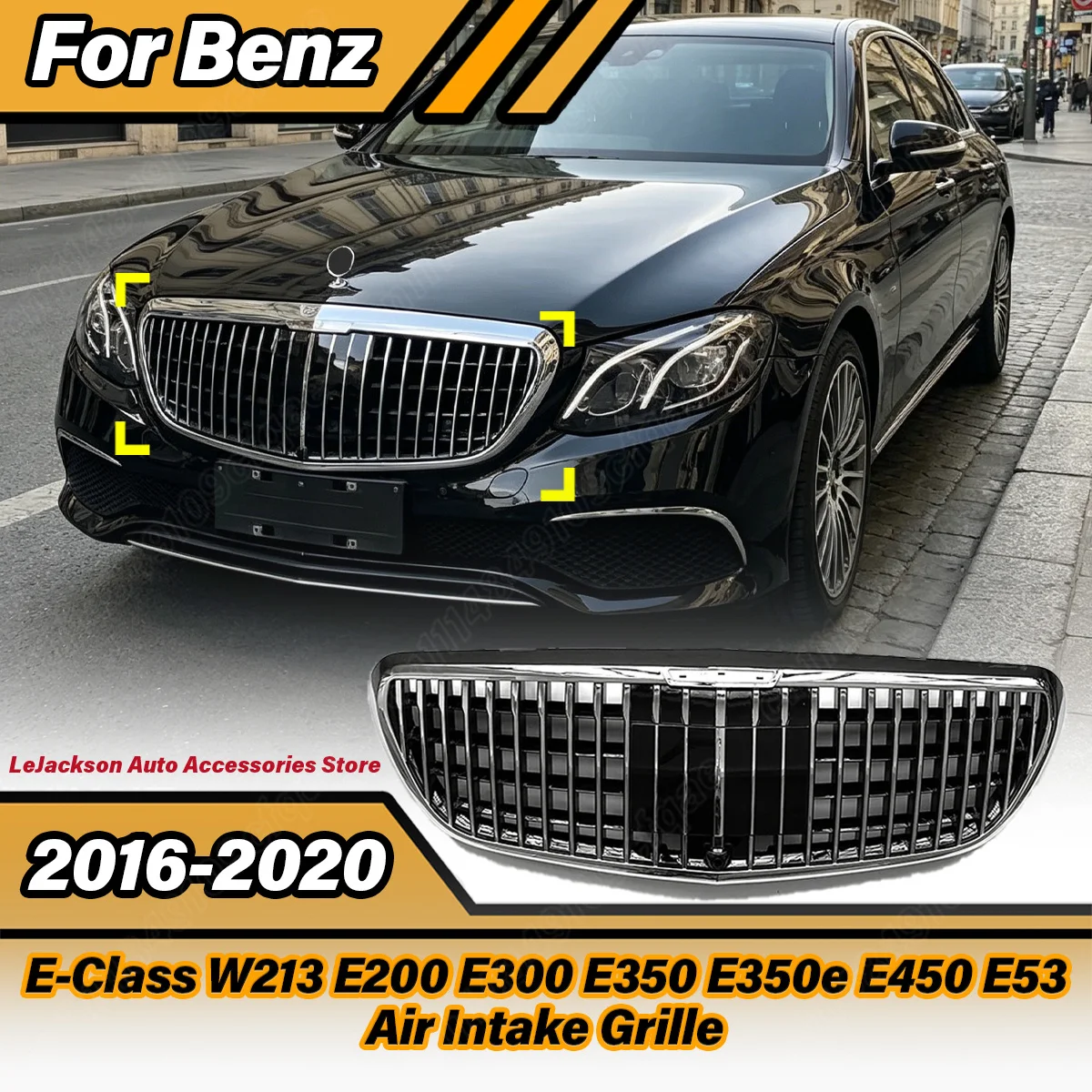 

For Mercedes Benz E-Class W213 E200 E300 E350 E350e E450 E53 2016 2017 2018 2019 2020 Auto Front Air Intake Grille Body Kit